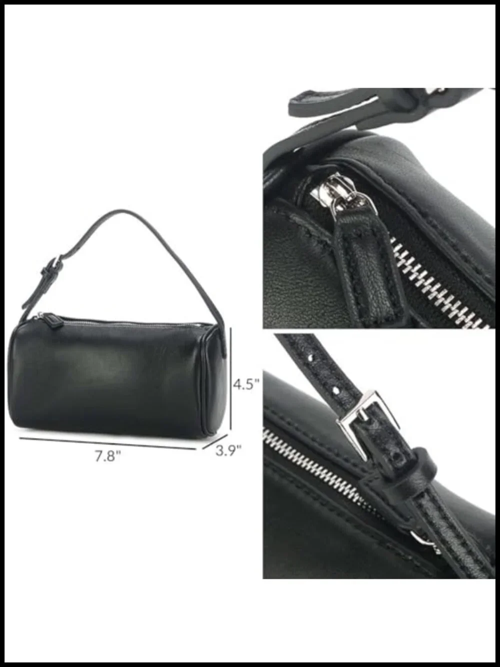 Leather Crossbody Hobo Bag Barrel Purse Adjustable Strap Handmade